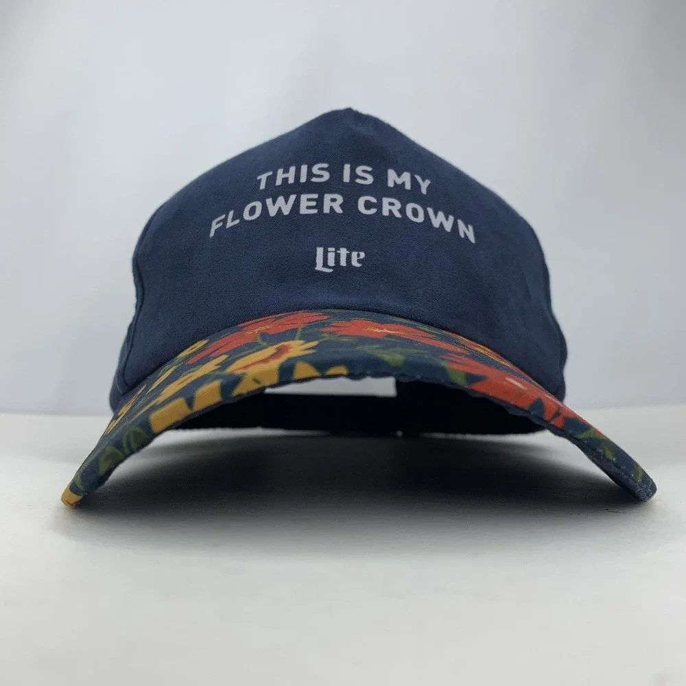Miller Lite Hat This Is My Flower Crown Women Adjustable Soft Feel Baseball Cap